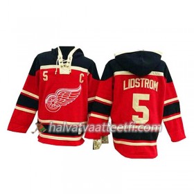Miesten NHL Detroit Red Wings Nicklas Lidstrom 5 Punainen Sawyer Hooded Sweatshirt